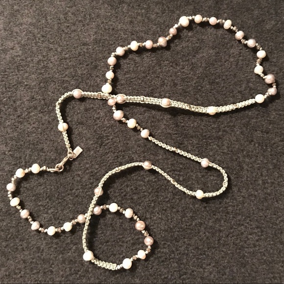 J Jill Freshwater Pearl Necklace Silver 